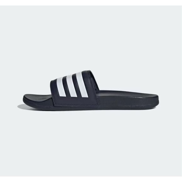 NWT ADIDAS Slides Adilette Comfort Black White Stripes Unisex Men’s 5 Women’s 6 - Picture 7 of 9